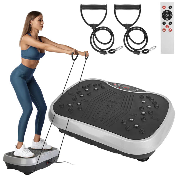 Whole Body Vibration Exercise Platform with Resistance Bands