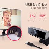Full HD 1080P Webcam with Autofocus & Wide-Angle Lens