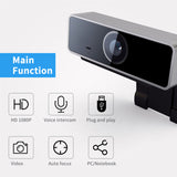 Full HD 1080P Webcam with Autofocus & Wide-Angle Lens