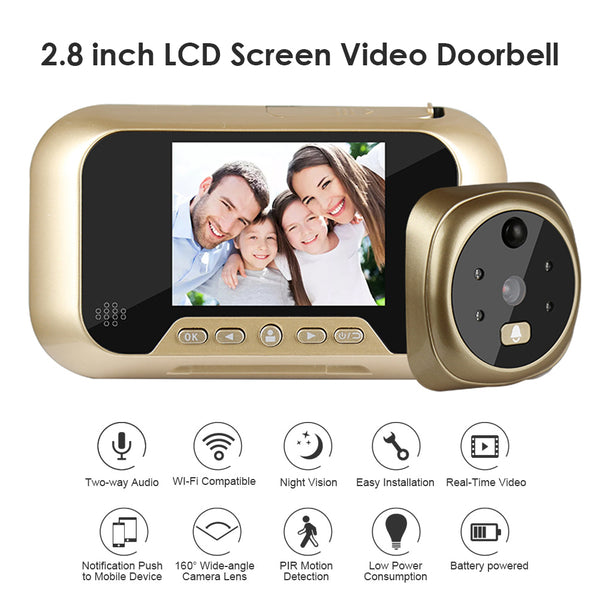 Night Vision Smart Peephole Doorbell