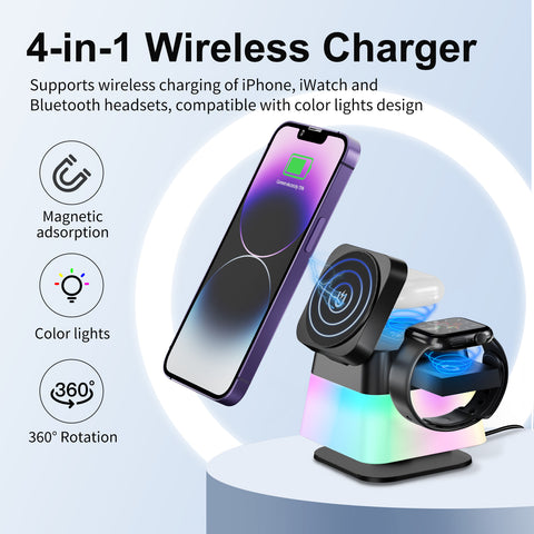 4-in-1 Rotating Wireless Charging Station