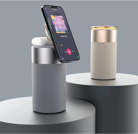 3-in-1 Wireless Charger with Bluetooth Speaker & Night Light